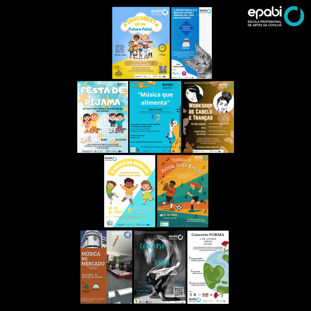 Provas de Aptidão Profissional do Curso Profissional de Técnico/a de Organização de Eventos da EPABI